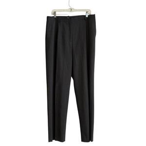 VTG Ralph Lauren Grey Pleated Wool High Waist Wide Leg Formal Dress Pants Sz 14